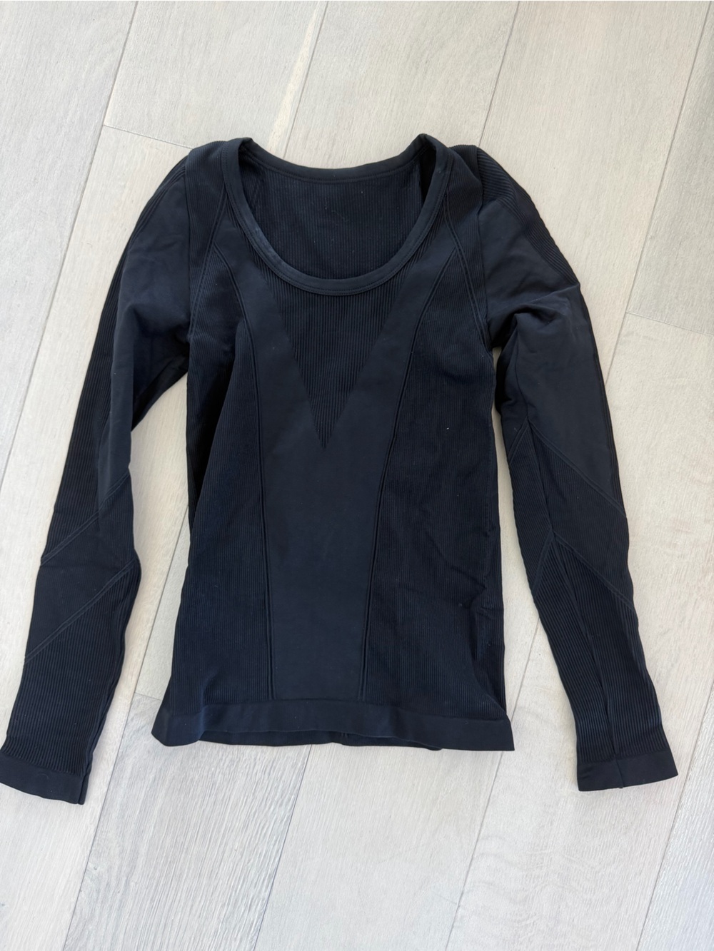 Alala Black Ribbed Long Sleeve Top